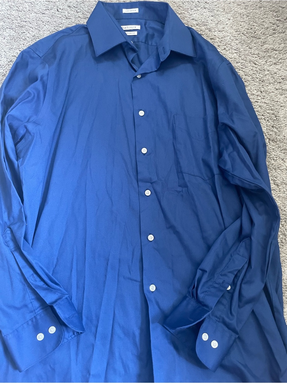 Van Heusen Men's Solid Royal Blue Dress Shirt